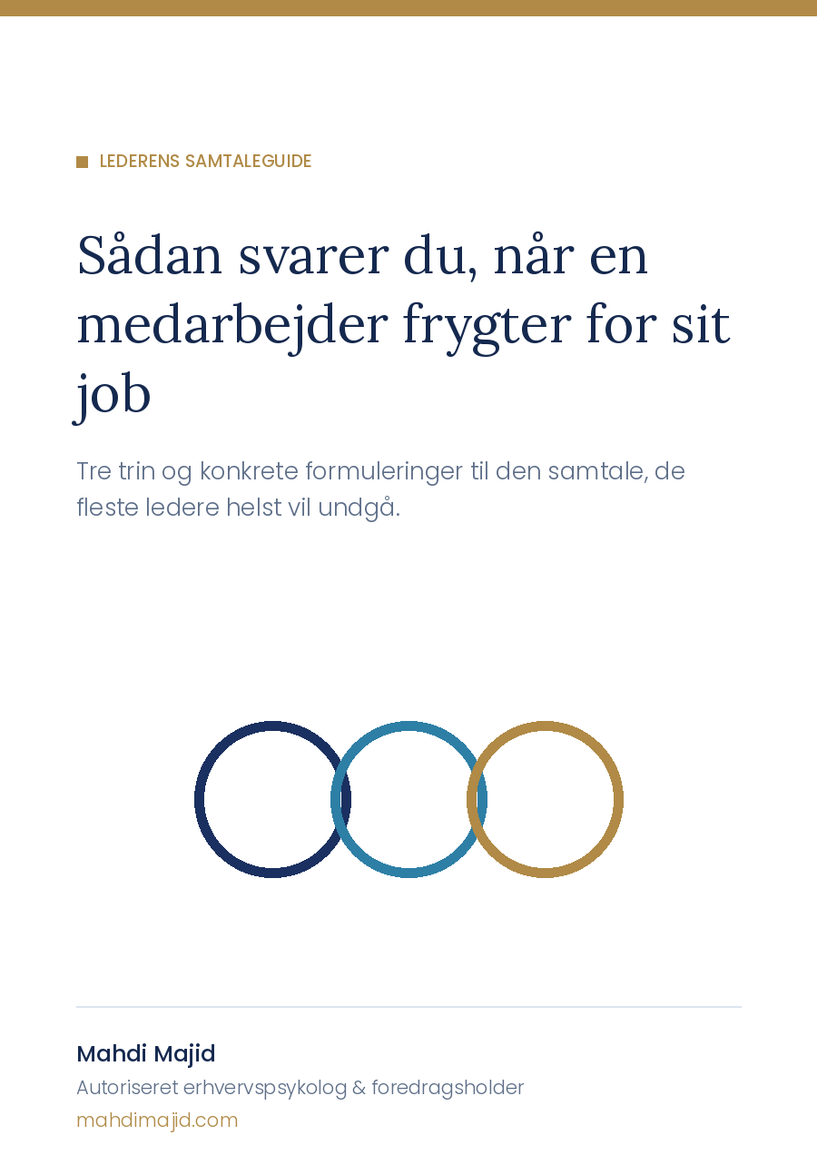 Forside på guiden Sådan svarer du, når en medarbejder frygter for sit job